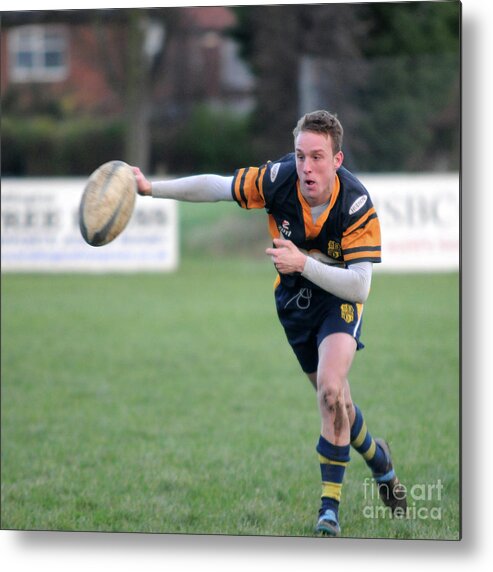 Bridlington Rufc Metal Print featuring the photograph Bridlington RUFC v North Ribblesdale RUFC #3 by David Hollingworth