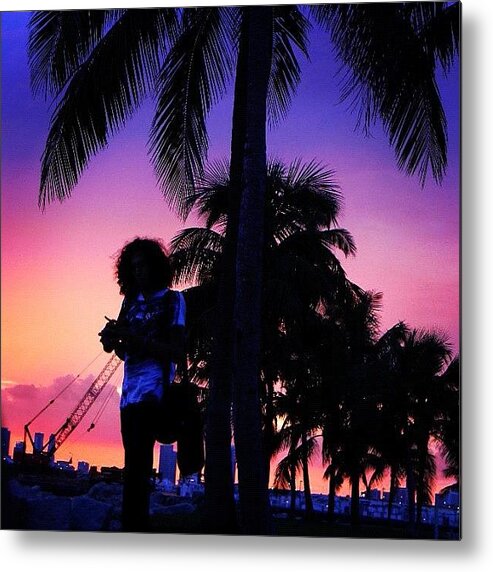 Pink Metal Print featuring the photograph #sunset #sun #miami #sol #south #beach #5 by Artist Mind