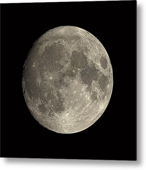 Moon Metal Print featuring the photograph Waxing Gibbous Moon #6 by Eckhard Slawik