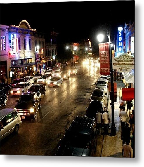  Metal Print featuring the photograph 6th St At Night by James Granberry