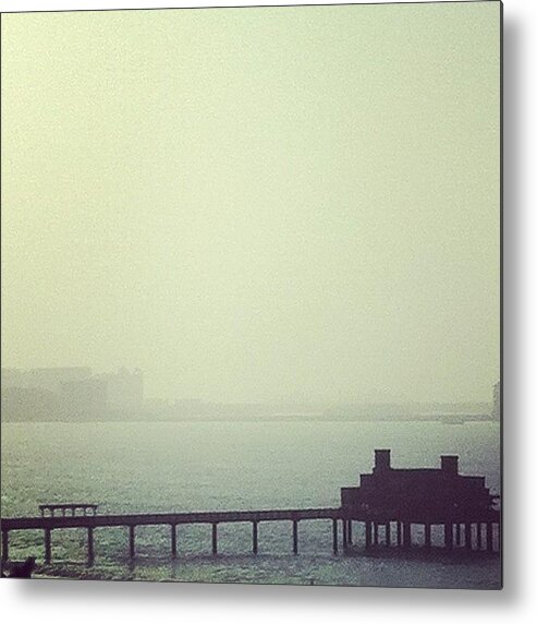 Instagram Metal Print featuring the photograph A Foggy Dawn By The Pier by George Saad