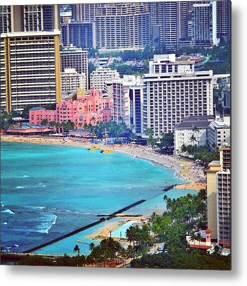 Instagram Metal Print featuring the photograph A View Of Waikiki From Diamond Head by Raffaele Salera