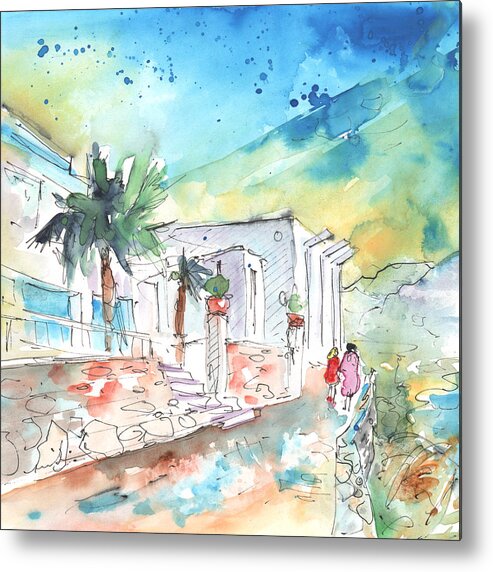 Travel Sketch Metal Print featuring the painting Agia Galini 02 by Miki De Goodaboom