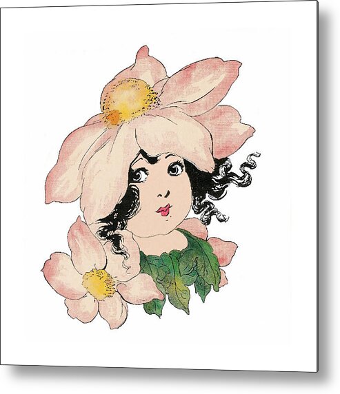 M.t. Penny Ross Metal Print featuring the mixed media Anemone or Windflower by Roger Mullenhour