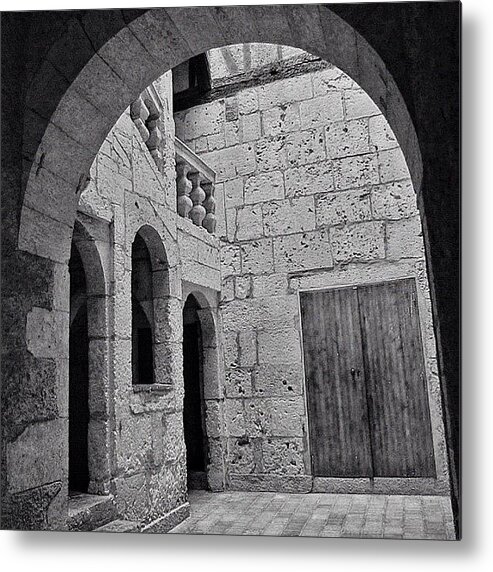Stones Metal Print featuring the photograph #arch #door #stones #courtyard #history by Val Lao