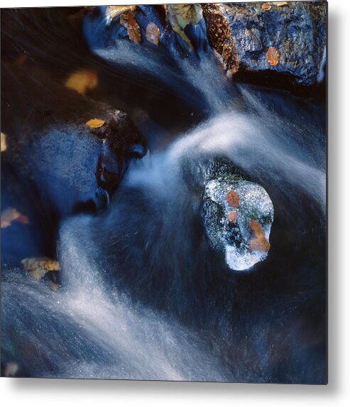 Autumn Metal Print featuring the photograph Autumn ice in a creek by Ulrich Kunst And Bettina Scheidulin