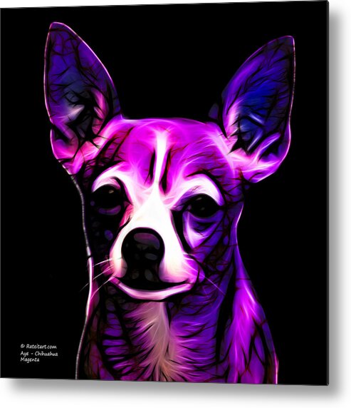 Chihuahua Metal Print featuring the digital art Aye Chihuahua - Magenta by James Ahn