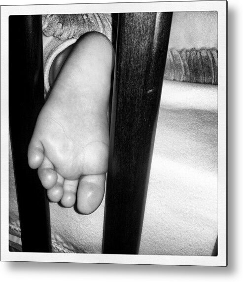 Boy Metal Print featuring the photograph Baby Foot. #baby #foot #sleep #sleeping by Jess Gowan