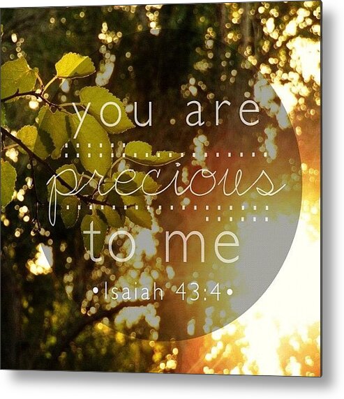 Godisgood Metal Print featuring the photograph because You Are Precious To Me by Traci Beeson