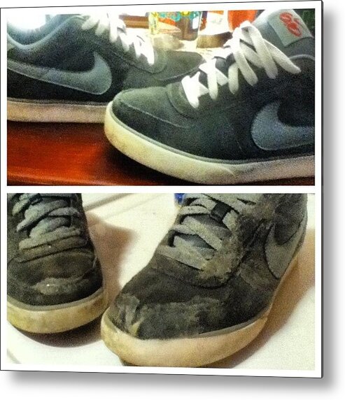 Skatelife Metal Print featuring the photograph Before And After Of My Nike 6.0's Wow by Kory Magdziuk