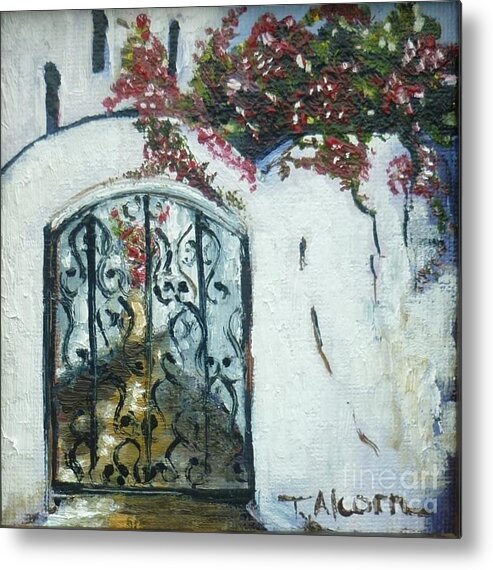 Whitewash Metal Print featuring the painting Behind the Iron Gate by Therese Alcorn