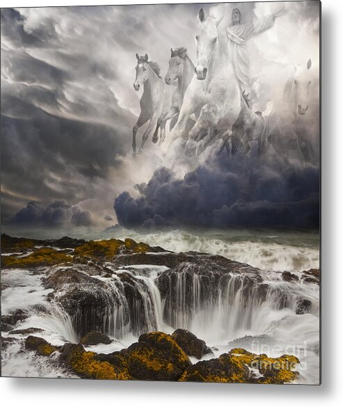 Christ's Second Coming Metal Print featuring the photograph Behold a White Horse by Keith Kapple