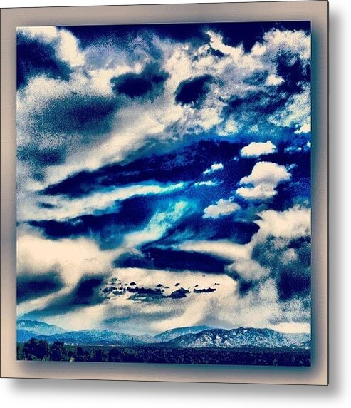 Editjunky Metal Print featuring the photograph Big Clouds Tiny Mountains by Paul Cutright