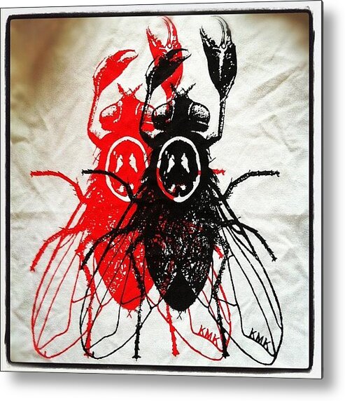 Fly Metal Print featuring the photograph #black & #red Kunstfly #design. U by Kiss My Kunst