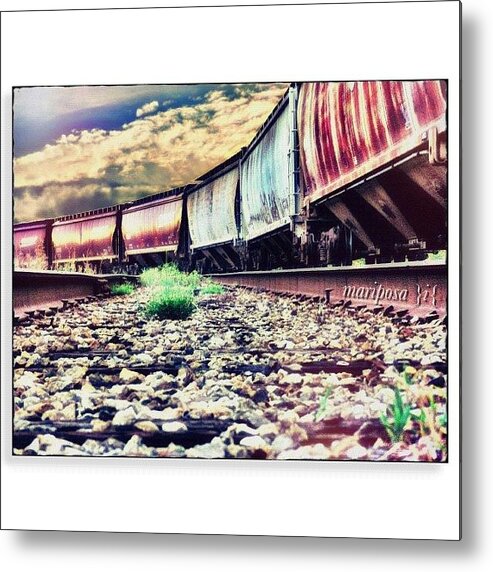 Train Metal Print featuring the photograph Blue Sky Train by Mari Posa