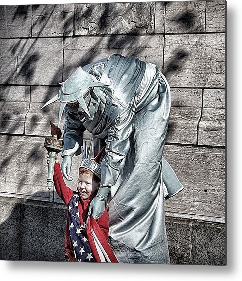 Boy Metal Print featuring the photograph Boy Liberty - New York by Joel Lopez