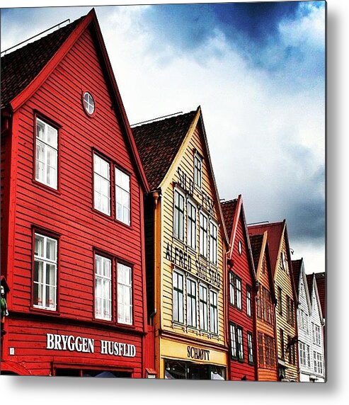 Bryggen Metal Print featuring the photograph Bryggen - Bergen by Luisa Azzolini