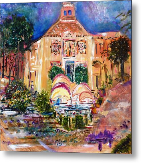 Abstract Metal Print featuring the painting Burns Square by Beverly Smith