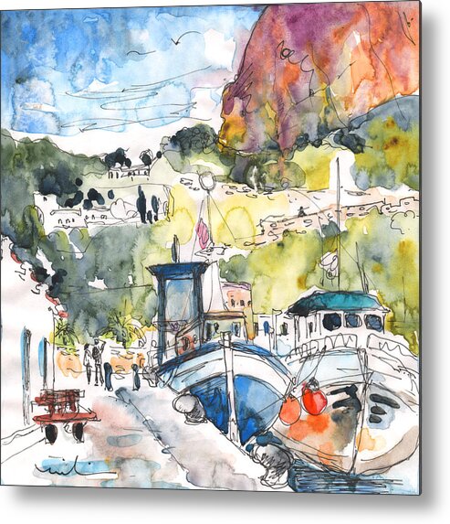 Travel Metal Print featuring the painting Calpe Harbour 05 by Miki De Goodaboom