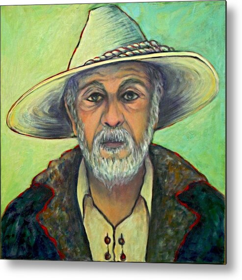 Portrait Metal Print featuring the painting Campesino by Susan Santiago