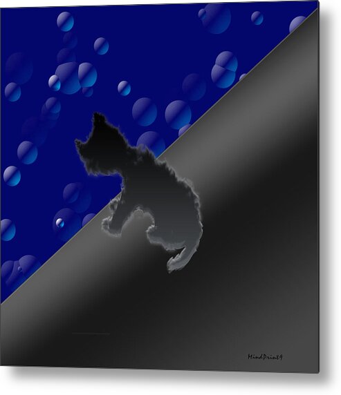 Cat Metal Print featuring the digital art Cat Watch by Asok Mukhopadhyay
