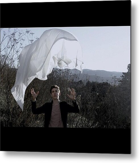 Minipoppage Metal Print featuring the photograph caught In The Air, Fighting The Wind by Remind Me