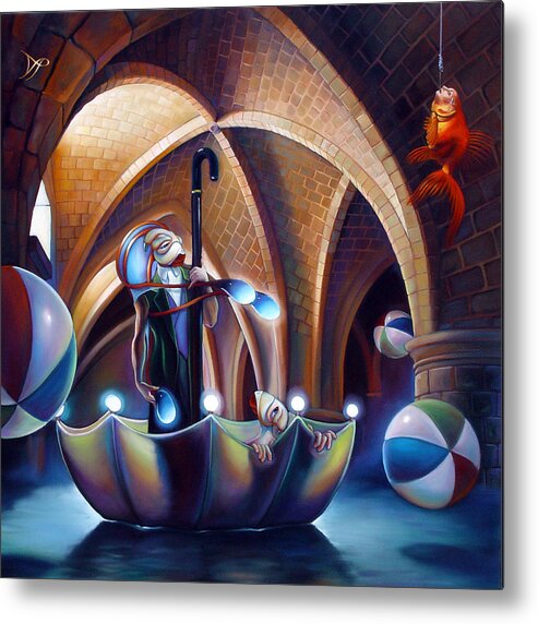 Umbrella Metal Print featuring the painting Caverna Magica by Patrick Anthony Pierson