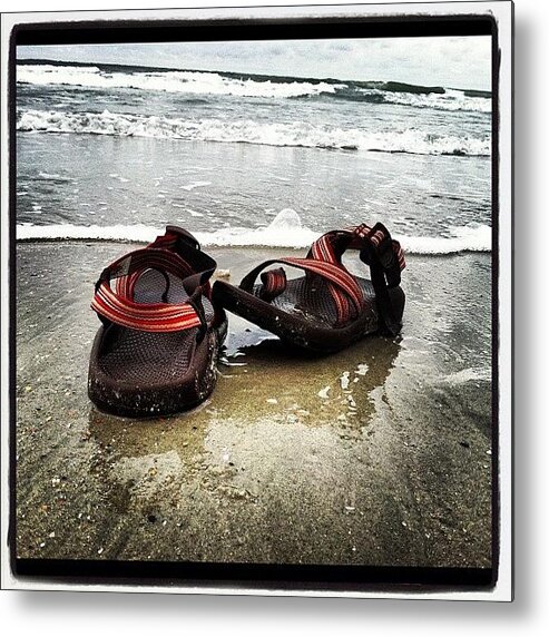 Ocean Metal Print featuring the photograph Chacos in The Water by Lea Ward