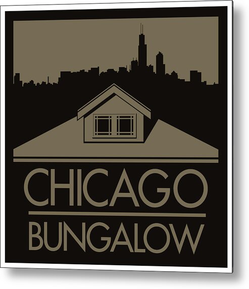 Chicago Metal Print featuring the digital art Chicago Bungalow by Geoff Strehlow