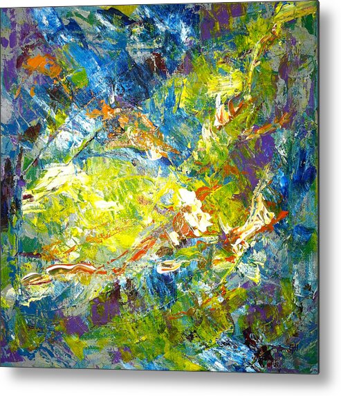 Abstract Metal Print featuring the painting Color Explosion No. Seventy One by Gretchen Ten Eyck Hunt