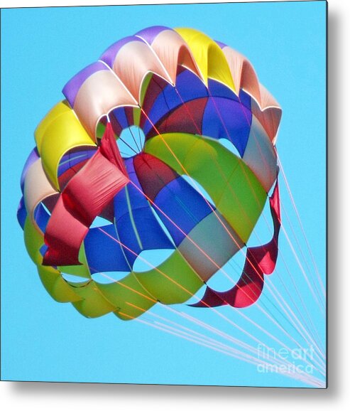 Parachute Metal Print featuring the photograph Colorful Parachute by Val Miller