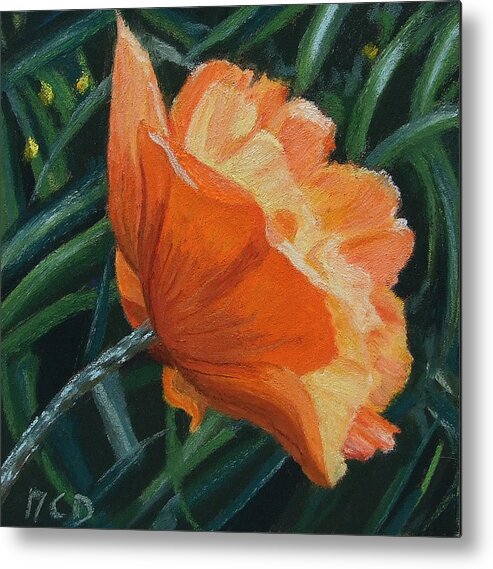 Pastel Painting Metal Print featuring the painting Coquelicot by Marie-Claire Dole