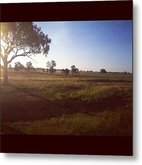 Farm Metal Print featuring the photograph #country #farm #sunset #outback #plains by Matt B