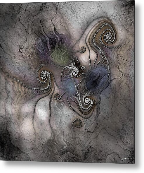 Abstract Metal Print featuring the digital art Creatively Calcified by Casey Kotas