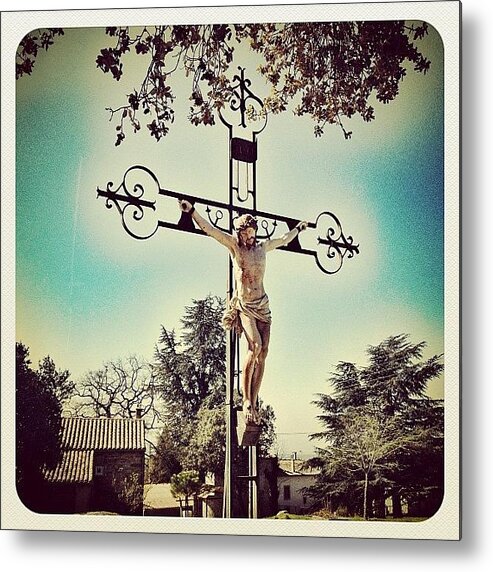 Jj Metal Print featuring the photograph #cross In The Centre Of Brousses by Wilbert Claessens