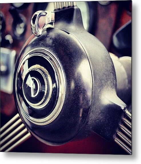 Classiccar Metal Print featuring the photograph Daimler Limousine Steering Wheel #car by Steve Cox