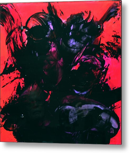 Abstract Metal Print featuring the painting Damn Ms. Scarlet 1 by Mordecai Colodner