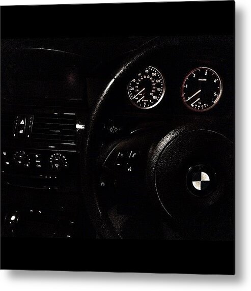 Nighttime Metal Print featuring the photograph #dash #dashboard #nightshot #bmw #e61 by Mark Thornton