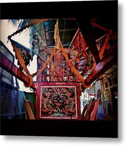 Random Metal Print featuring the photograph Deity's Chair For Religious Function by Szu Kiong Ting