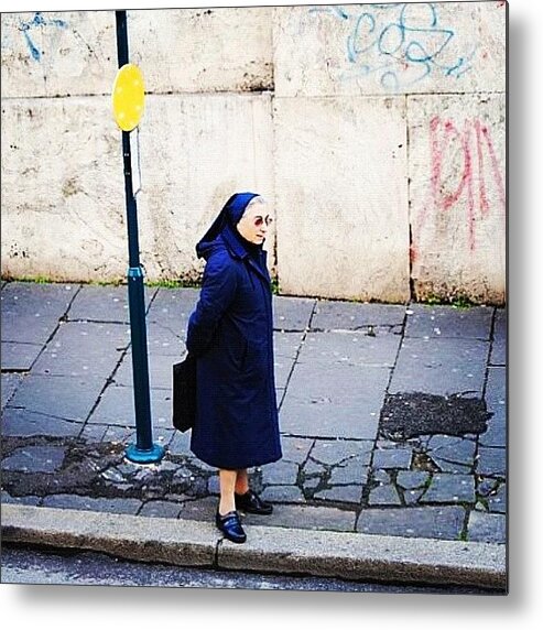 Catholic Metal Print featuring the photograph Don't See Nuns Waiting For Buses Every by Jackie Ayala