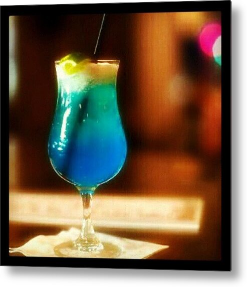 Vodka Metal Print featuring the photograph Drink Of The Day...blue Lagoon. #vodka by Mary Carter