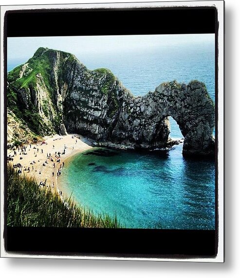 Durdledoor Metal Print featuring the photograph #durdledoor #beach #coast #dorset by Adam Coleman