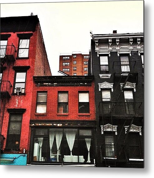New York City Metal Print featuring the photograph East Village Gingerbread Houses by Vivienne Gucwa