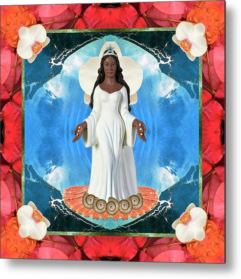 Mandalas Metal Print featuring the photograph Empress Aqua by Bell And Todd