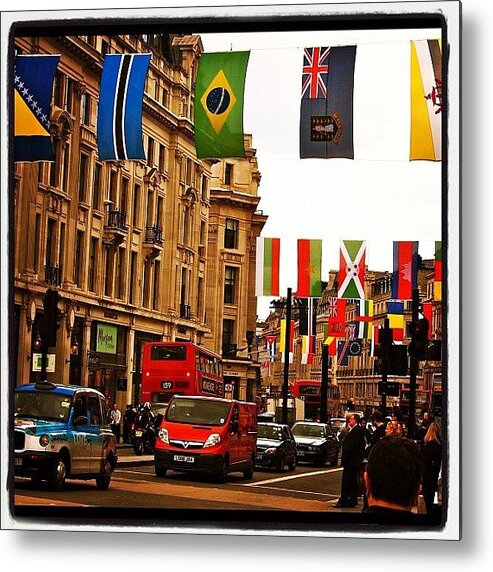 Instalondon Metal Print featuring the photograph Flags Of All Nations : London by Neil Andrews