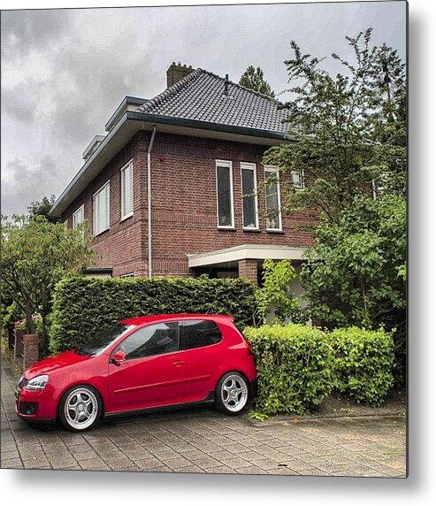 Parking Metal Print featuring the photograph Flashy Red #vw #volkswagen by Andy Kleinmoedig