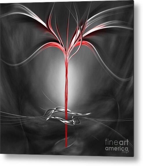 Floating Metal Print featuring the digital art Floating with red flow 9 by Johnny Hildingsson