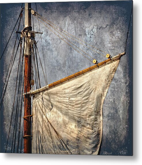 Textured Metal Print featuring the photograph Foresail by Fred LeBlanc