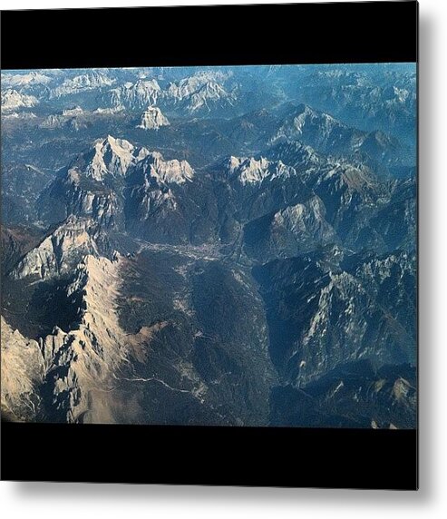 Scenery Metal Print featuring the photograph French Alps, By Plane by Antony Pope