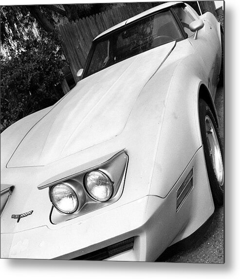 Sportscar Metal Print featuring the photograph From My Hood #corvette #car #hotrod by Veronica Rains